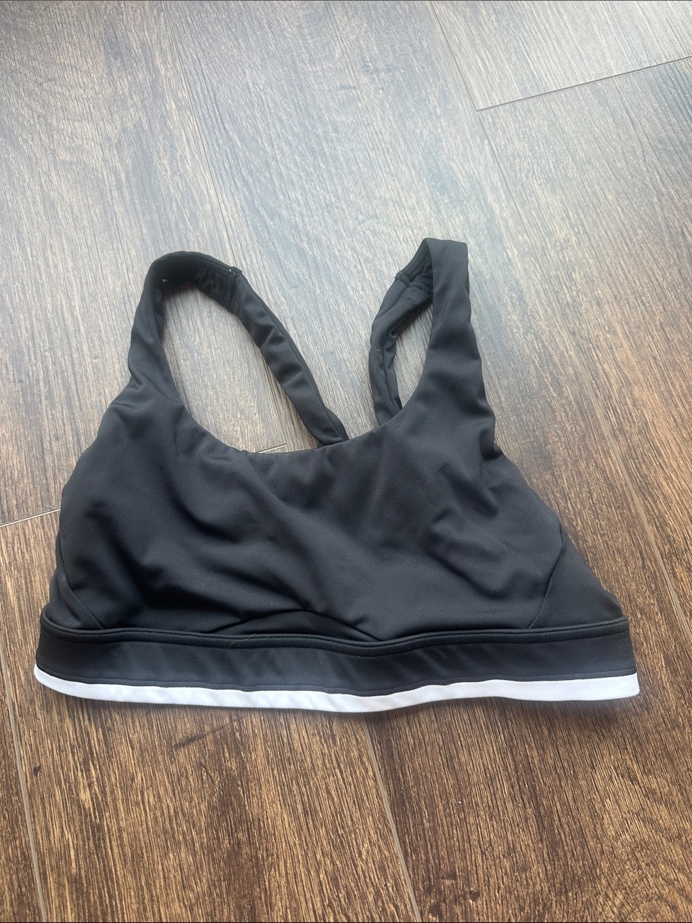 Athleta Black Sports Bra with White Trim